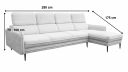 Canapé d'angle JUVIGNAC XL méridienne à droite avec têtières schéma