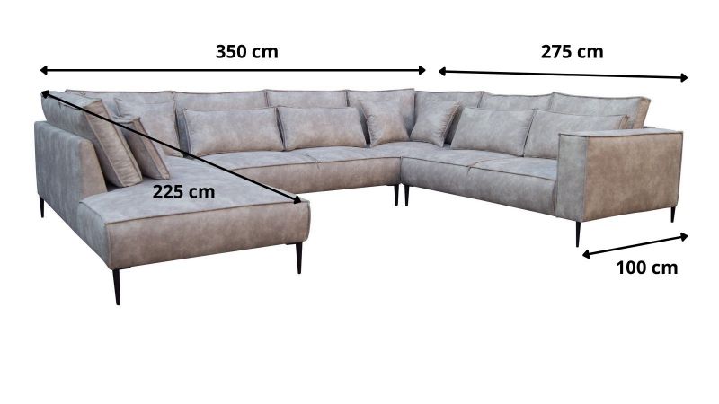 Canapé panoramique BEDARIEUX méridienne à gauche schéma
