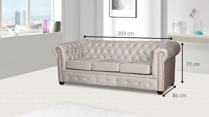 Canapé 3 places ORANGE schéma