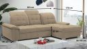 Dimensions canapé angle MONTPELLIER méridienne à droite avec dos avance - recule convertible avec coffre schéma