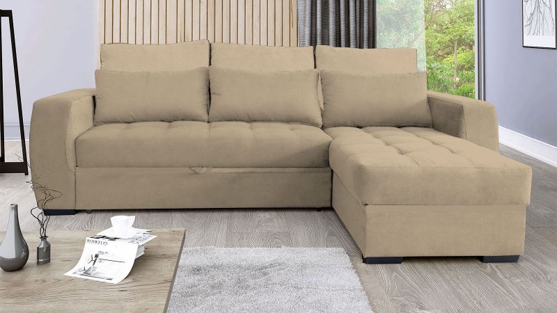 Canapé angle réversible BEAUCAIRES convertible avec coussins