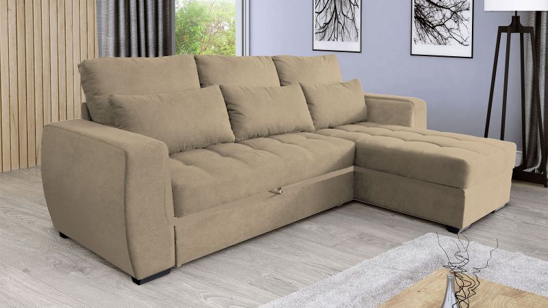 Canapé angle réversible BEAUCAIRES convertible avec coussins