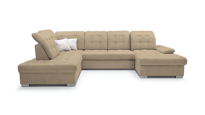 Canapé panoramique MONTPELLIER XL méridienne à droite avec dos avance - recule