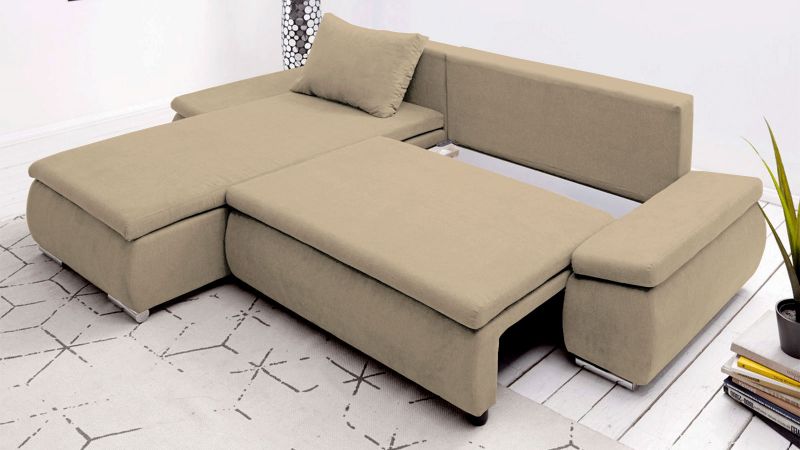 Canapé angle à gauche ALBI convertible avec coffre