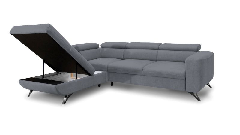 Canapé d'angle gauche AUBORD convertible avec coffre
