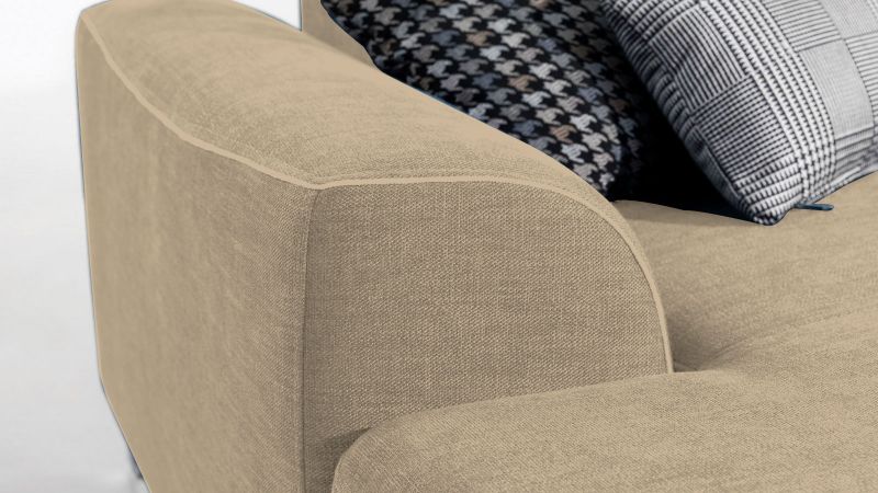 Canapé d'angle droite AVEZE convertible avec têtière et coffre