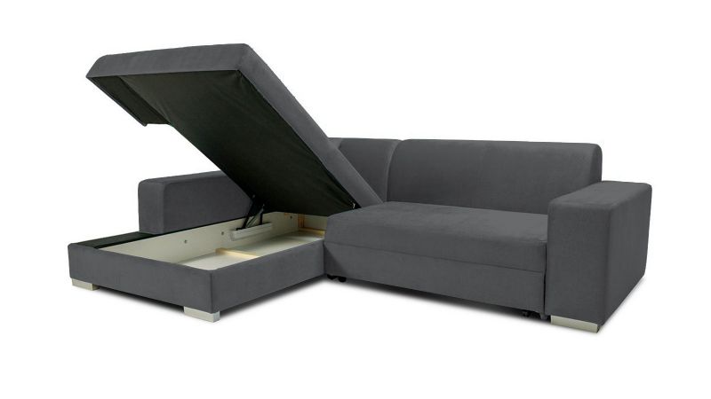 Canapé d'angle gauche COMPS convertible avec coffre