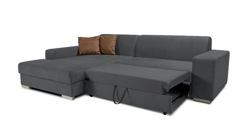 Canapé d'angle gauche COMPS convertible avec coffre