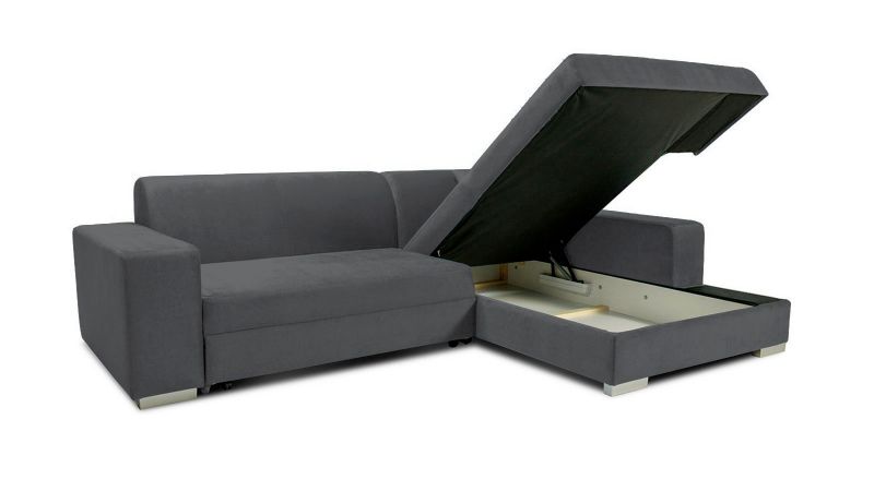 Canapé d'angle droite COMPS convertible avec coffre