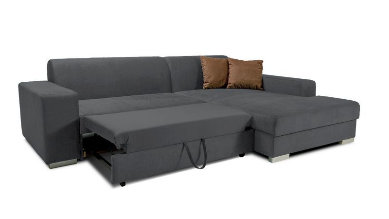 Canapé d'angle droite COMPS convertible avec coffre