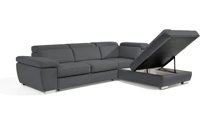Canapé d'angle à droite ROUET convertible avec coffre