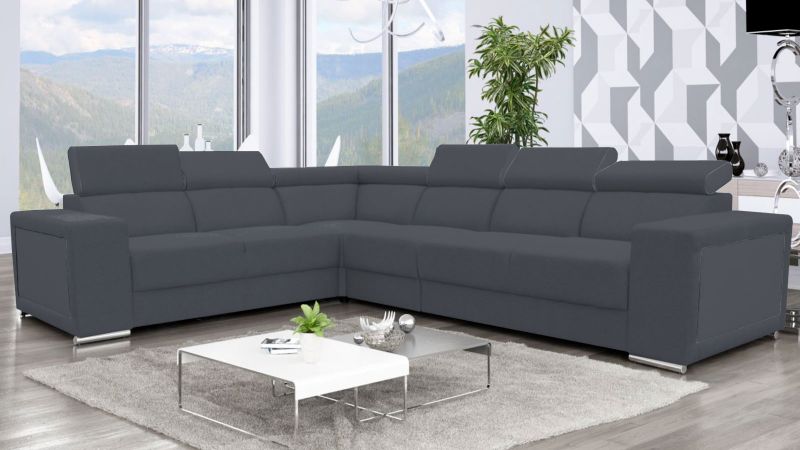 Canapé angle gauche CAISSARGUES convertible avec têtières (35 HR)