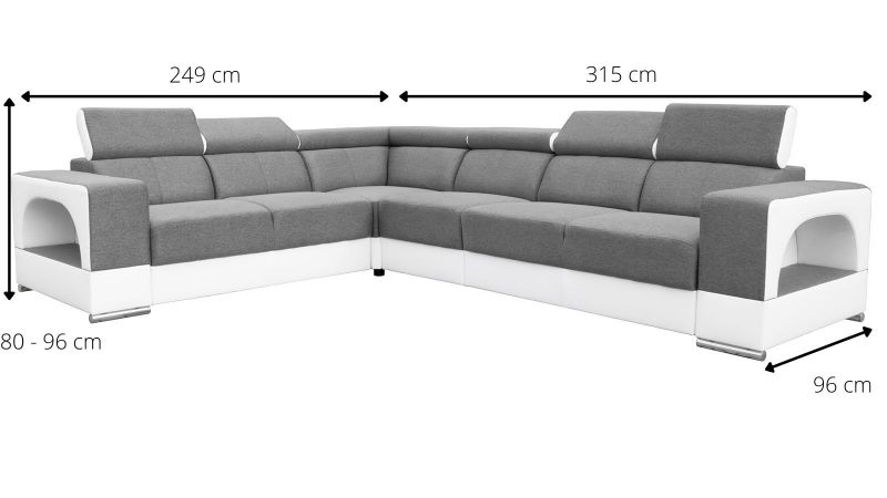 Canapé angle réversible ORGON schéma