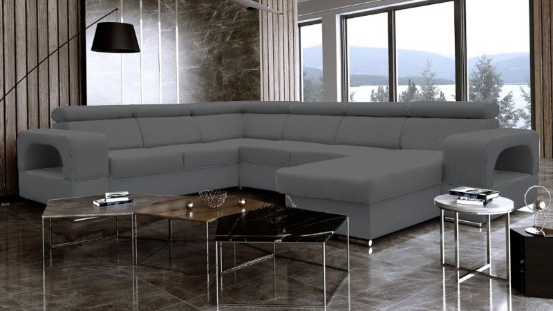 Canapé panoramique ORGON convertible méridienne à droite