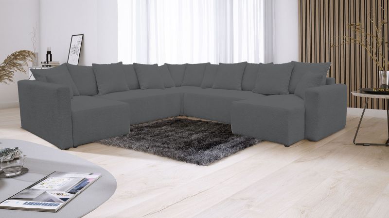 Canapé THOLONET XL panoramique convertible avec méridienne symétrique terminal