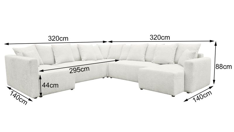 Canapé THOLONET XL panoramique convertible avec méridienne droite terminal