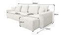 Canapé THOLONET XL méridienne à gauche convertible avec coussins