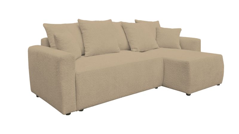 Canapé THOLONET méridienne à droite convertible avec coussins