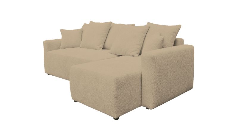 Canapé THOLONET méridienne à droite convertible avec coussins