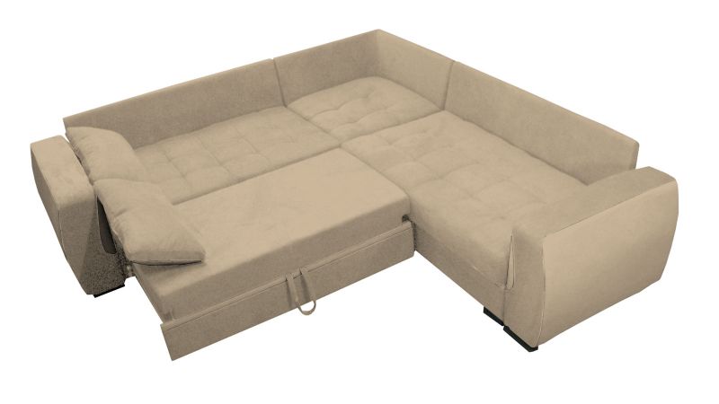 Canapé angle symétrique réversible BEAUCAIRES convertible avec coussins