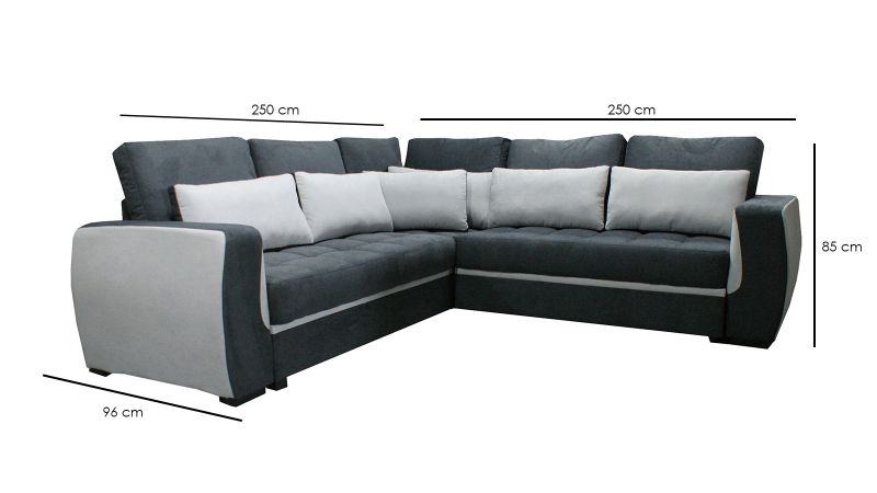 Canapé angle symétrique réversible BEAUCAIRES convertible avec coussins