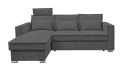 Canapé méridienne à gauche PALAVAS convertible avec coffre et têtières inclinables