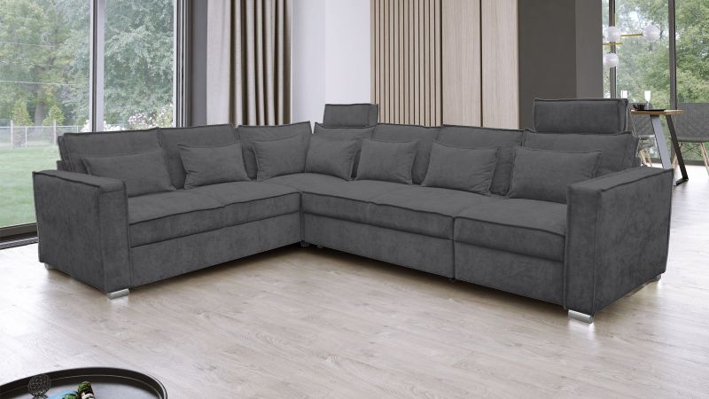 Canapé terminal à gauche PALAVAS XL convertible avec coffre et têtières