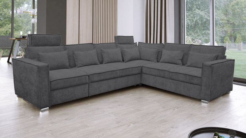 Canapé terminal à droite PALAVAS XL convertible avec coffre et têtières