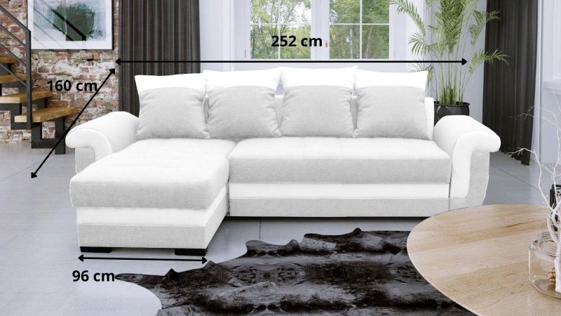 Canapé angle réversible MARSEILLE BIS convertible avec coussins et coffre - GAMME OFFRE SPECIALE