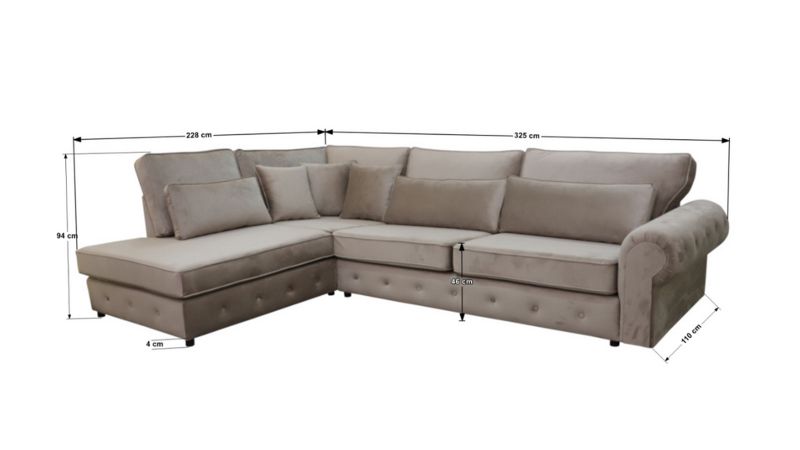 Canapé SENAS BIS avec coussins angle à gauche - GAMME OFFRE SPECIALE