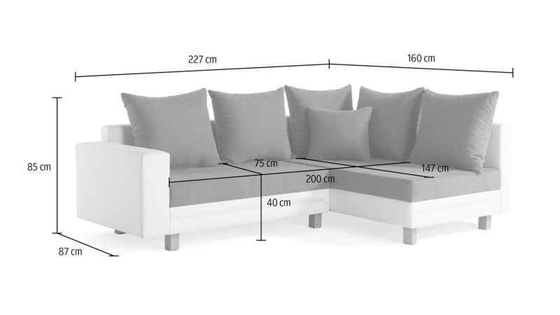 Ensemble convertible Canapé DIONS BIS méridienne à gauche  + Pouf - GAMME OFFRE SPECIALE