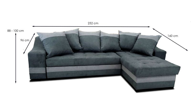 Canapé angle réversible LODEVE convertible avec coussins et coffre