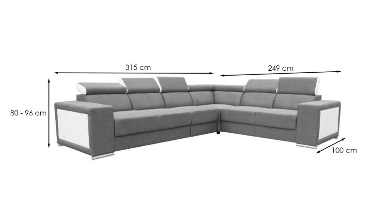 Canapé angle droite CAISSARGUES convertible avec têtières (35 HR)