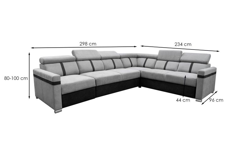 Canapé angle à droite MALAGAS Terminal avec têtières amovibles