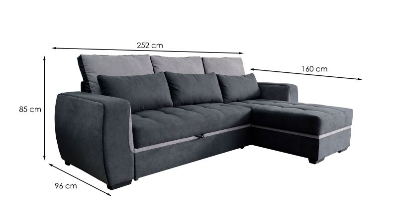 Canapé angle réversible BEAUCAIRES convertible avec coussins