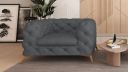 Fauteuil CASSIS design Chesterfield avec pieds or