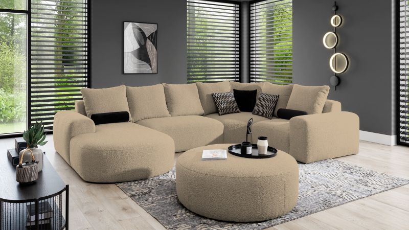 Canapé panoramique ARAMOND méridienne à gauche