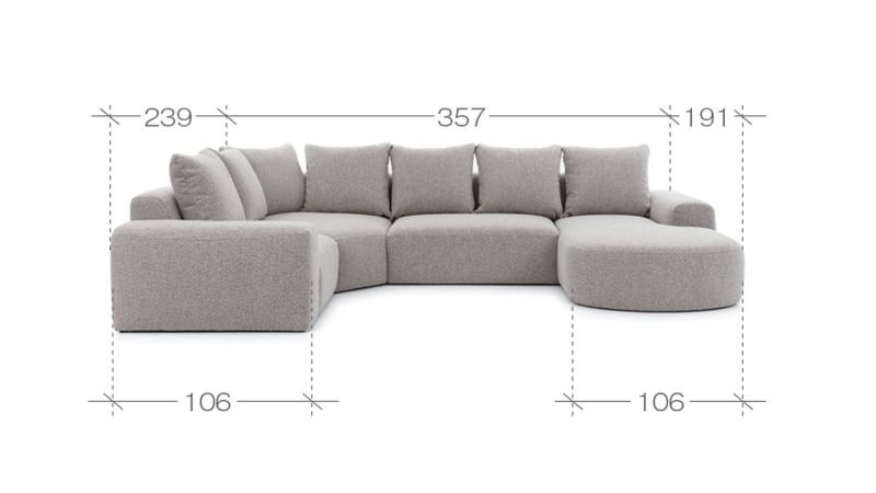 Canapé panoramique ARAMOND méridienne à droite