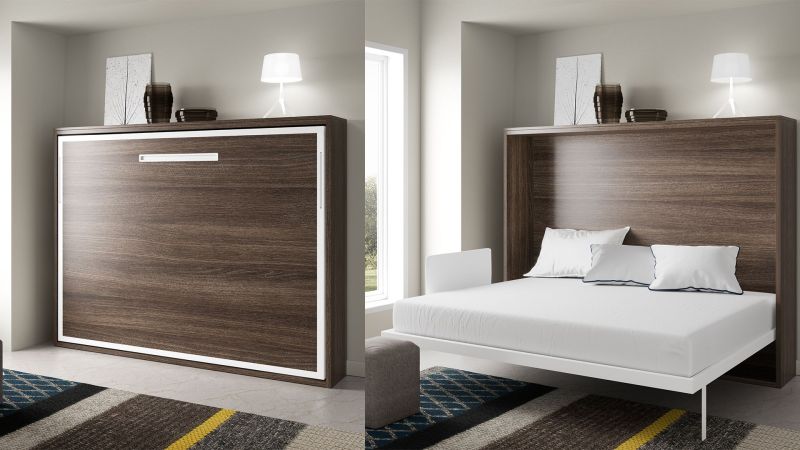 Lit Escamotable pieds synchro CARNON - Ouverture horizontale automatique