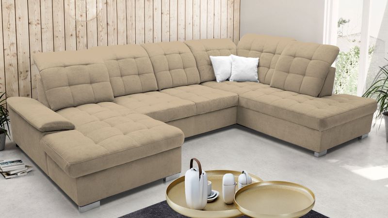 Canapé panoramique MONTPELLIER méridienne à gauche avec dos avance - recule