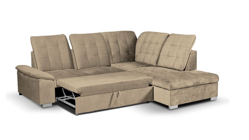 Canapé angle MONTPELLIER Terminal à droite avec dos avance - recule convertible avec coffre