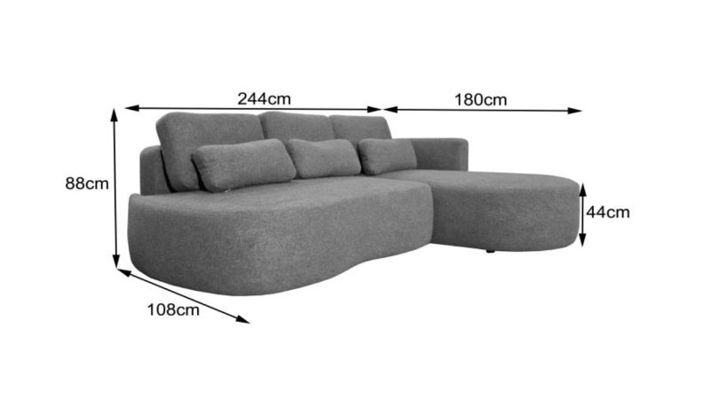 Canapé MONS BIS convertible méridienne à droite - GAMME PROMO