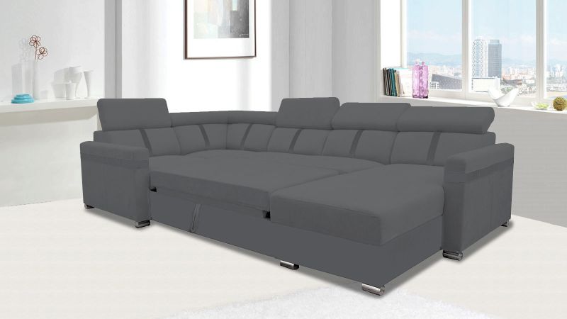 Canapé panoramique MALAGAS convertible avec têtières réglables