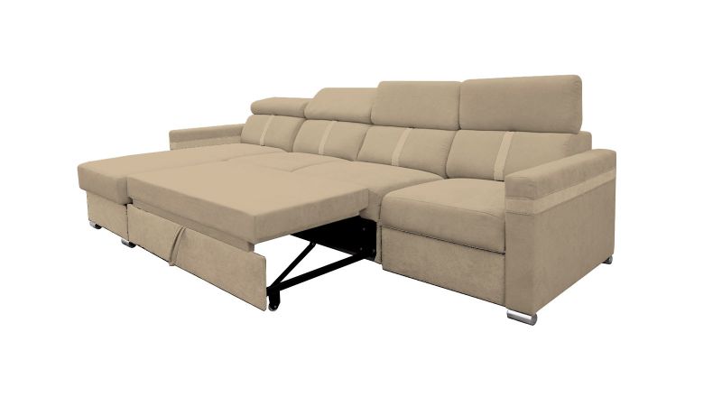 Canapé angle MALAGAS Maxi relax convertible méridienne à gauche avec têtières réglables