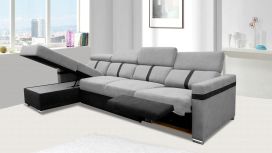 Canapé angle MALAGAS Maxi relax convertible méridienne à gauche avec têtières réglables