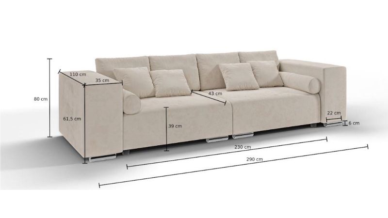 Canapé BIG JAUNAC avec pouf