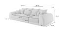 Canapé VITROLLES Medium larges assises avec accoudoirs ronds - GAMME PROMO