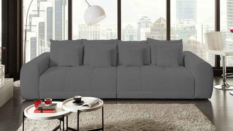 Canapé VITROLLES XXL larges assises avec accoudoirs ronds - GAMME PROMO