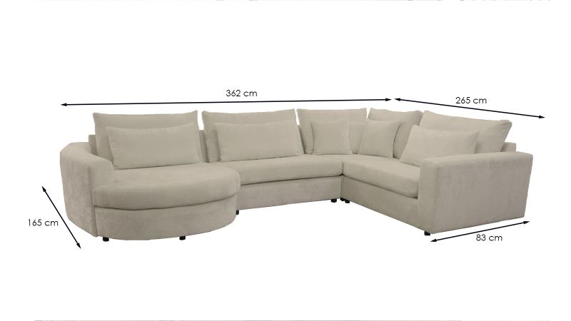 Canapé LEZAN  BIS panoramique ultra confort angle à droite - GAMME OFFRE SPECIALE