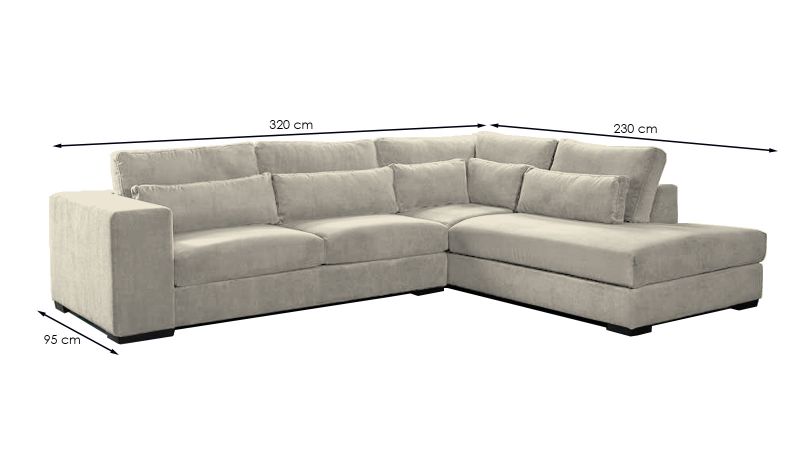 Canapé CALMETTE angle à gauche avec coussins - GAMME OFFRE SPECIALE